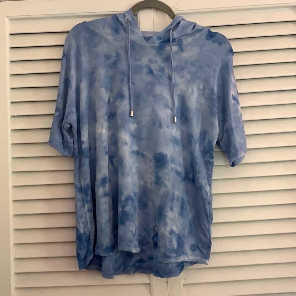 blue tie dye tshirt hoodie